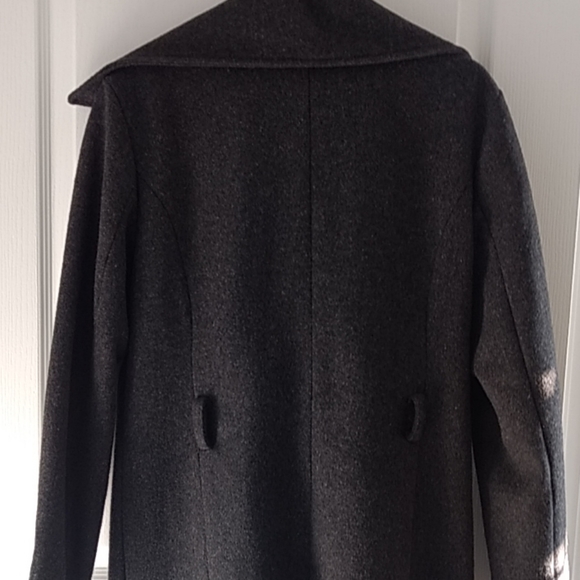 Men's Slim fit peacoat - charcoal dark grey - Picture 7 of 8